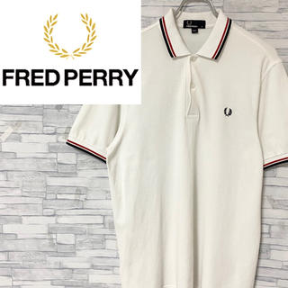 フレッドペリー(FRED PERRY)の【美品】フレッドペリー　ポロシャツ　ワンポイント刺繍ロゴ　ホワイト(ポロシャツ)