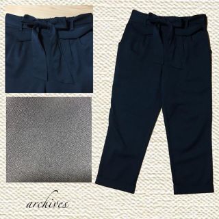 アルシーヴ(archives)の２日間限定出品＊リボン付テーパードパンツ(カジュアルパンツ)