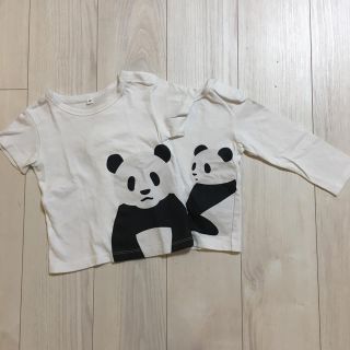 ムジルシリョウヒン(MUJI (無印良品))の無印良品　パンダTシャツ　2枚セット　90cm(Tシャツ/カットソー)