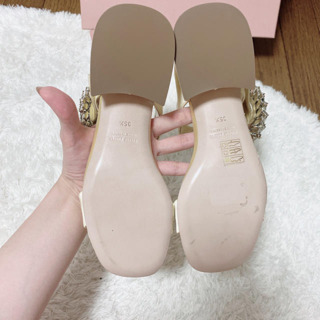 miumiu - 最終値下げ!miumiu クリスタル ビジュー サンダルの通販 by