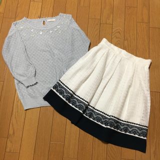 パターンフィオナ(PATTERN fiona)の２点セット♡訳ありニット&スカート(ひざ丈スカート)