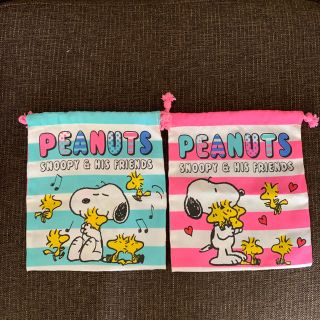 スヌーピー(SNOOPY)の新品⭐︎スヌーピー巾着袋　２枚組(ランチボックス巾着)