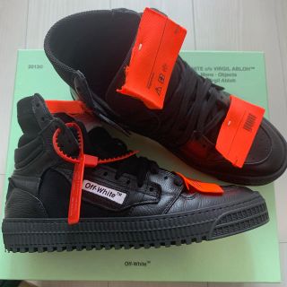 オフホワイト(OFF-WHITE)の希少　美品　オフホワイト　ブラックレザー　スニーカー(スニーカー)