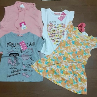 女の子 トップス Tシャツ　ワンピース　半袖　ノースリーブ　四枚新品未使用セット(Tシャツ/カットソー)