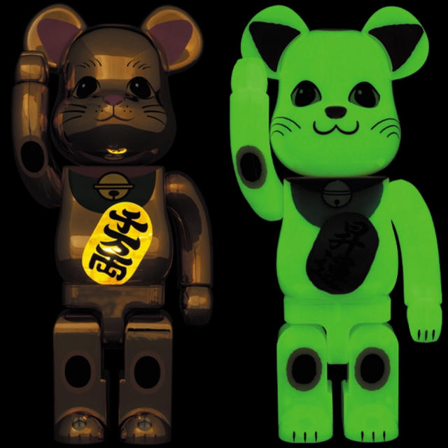 MEDICOM TOY - ベアブリック 400% BE@RBRICK 招き猫 蓄光 発光 ...