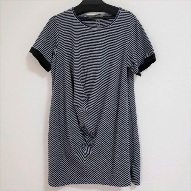 USED センソユニコ イム ボーダー柄Ｔシャツチュニックカットソーワンピース