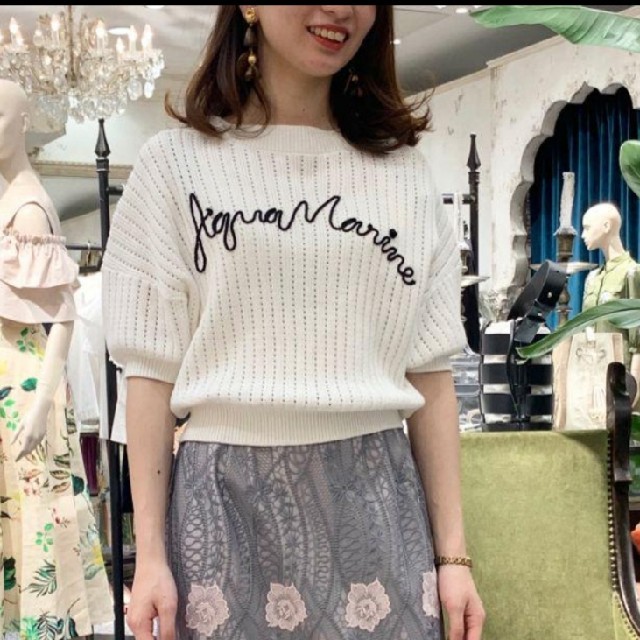 GRACE CONTINENTAL(グレースコンチネンタル)の20SS 完売 グレースコンチネンタル コード刺繍ニットトップ レディースのトップス(ニット/セーター)の商品写真