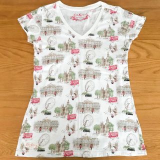 キャスキッドソン(Cath Kidston)のユニクロ&キャスキッドソン　コラボTシャツ　レディースLサイズ　ロンドン柄(Tシャツ(半袖/袖なし))