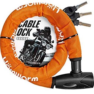 Homwarm バイクロック チェーンロック バイク 自転車 ワイヤーロック(装備/装具)