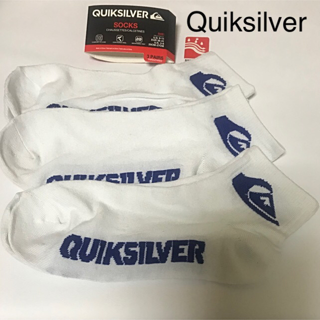 QUIKSILVER(クイックシルバー)の■新品■ Quiksilver/クイックシルバー■ソックス、白グレー、3P メンズのレッグウェア(ソックス)の商品写真