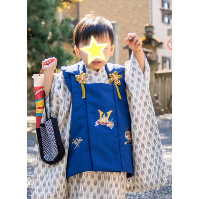 七五三　男の子　被布　3歳 キッズ/ベビー/マタニティのキッズ服男の子用(90cm~)(和服/着物)の商品写真