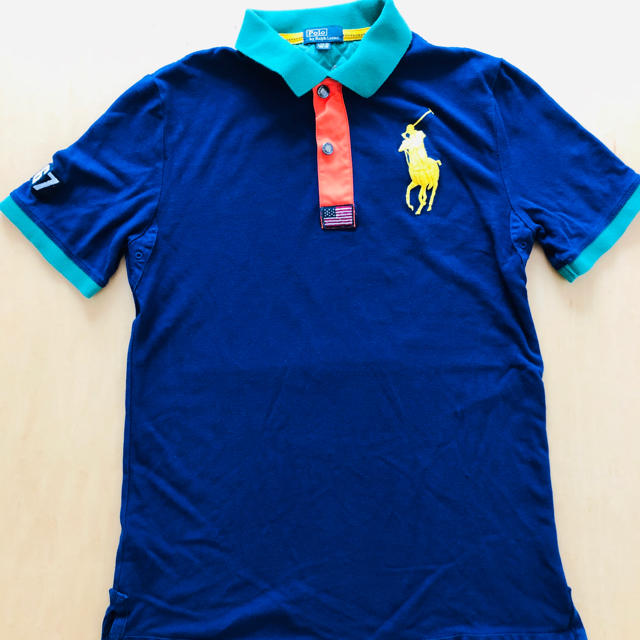 POLO RALPH LAUREN(ポロラルフローレン)のラルフローレン　ポロシャツ　ビッグポニー　男の子　青　160㎝   キッズ/ベビー/マタニティのキッズ服男の子用(90cm~)(Tシャツ/カットソー)の商品写真