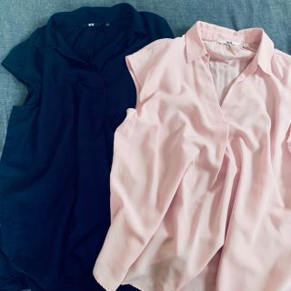 ユニクロ(UNIQLO)のUNIQLO♡スキッパーブラウス　2枚セット(シャツ/ブラウス(半袖/袖なし))