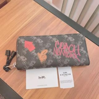 コーチ(COACH)のコーチ　ホースアンドキャリッジプリント スリムアコーディオン ジップアラウンド(財布)