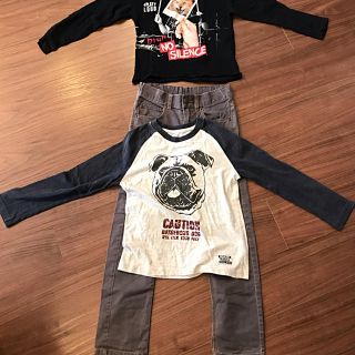 ザラキッズ(ZARA KIDS)のZARA BOYS ロングTシャツ & H&M ロングパンツ(Tシャツ/カットソー)