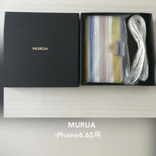 ムルーア(MURUA)のMURUAストライプiPhoneカバー(iPhoneケース)