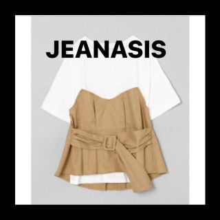 ジーナシス(JEANASIS)のビスチェTシャツ ベージュ　ペプラム　JEANASIS(Tシャツ(半袖/袖なし))