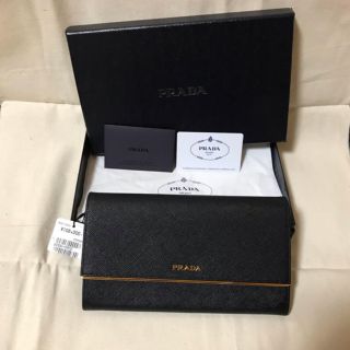 プラダ(PRADA)の新品 プラダ 長財布 1MH311   SAFFIANO METAL  ブラック(財布)