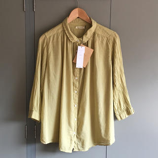 サンバレー(SUNVALLEY)のsunvalley    8分袖ボイルシャツ(ライム)   新品(シャツ/ブラウス(長袖/七分))