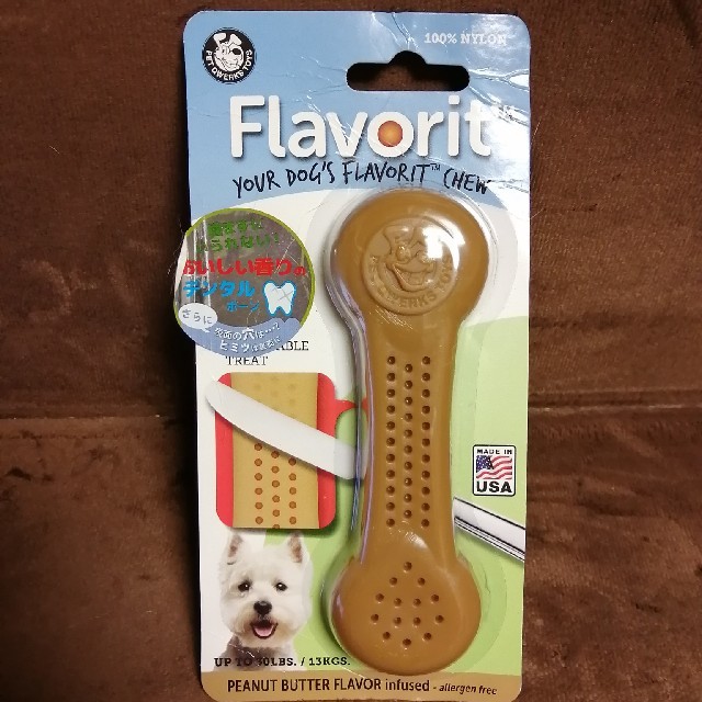 未開封！クウォークス 犬用歯磨き フレイバリット ピーナツバター Mサイズ その他のペット用品(犬)の商品写真