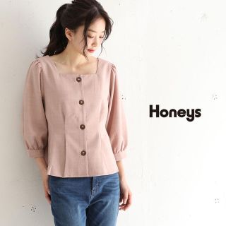 ハニーズ(HONEYS)の【新品タグ付】Honeys☆スクエアブラウス ピンク(シャツ/ブラウス(長袖/七分))