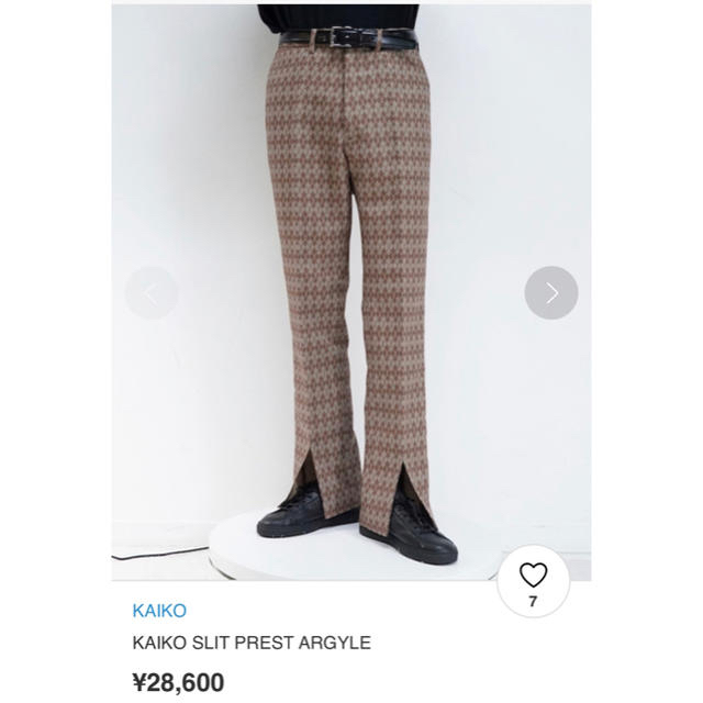 Jieda(ジエダ)のKAIKO slit  prest argyle サイズ3 メンズのパンツ(スラックス)の商品写真