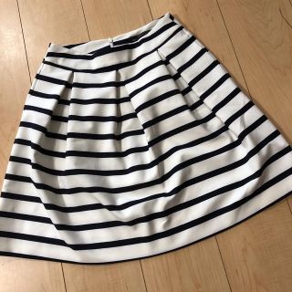 ザラ(ZARA)の美品　ZARA ボーダー　スカート　XS(ひざ丈スカート)