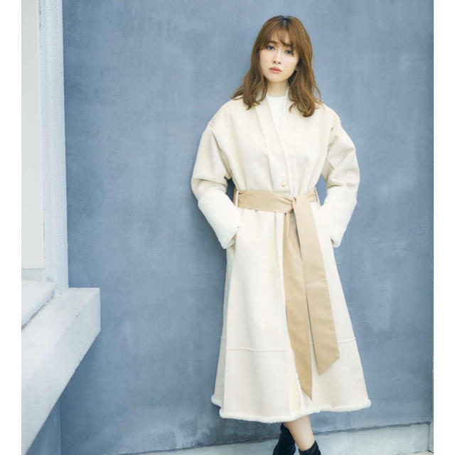 Reversible Faux Shearling Dress Coat レディースのジャケット/アウター(ロングコート)の商品写真