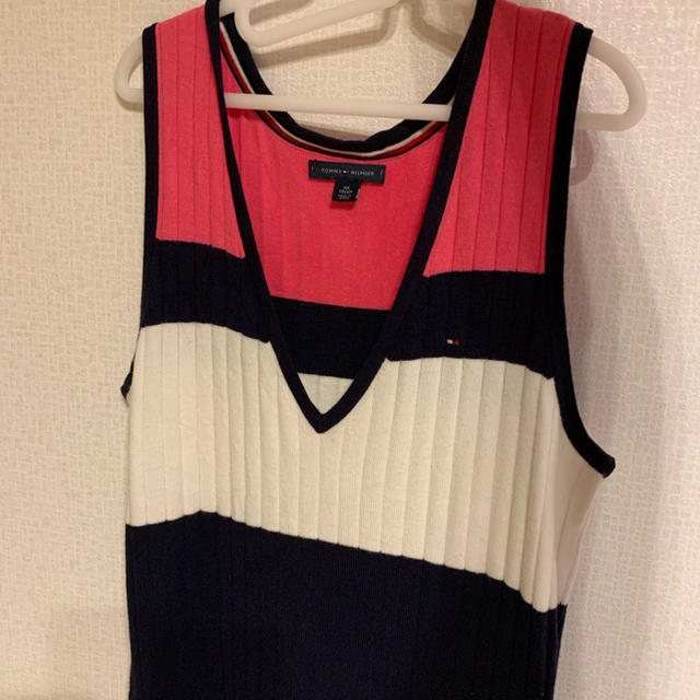 TOMMY HILFIGER(トミーヒルフィガー)のTOMMYHILFIGERノースリーブニットワンピース レディースのワンピース(ロングワンピース/マキシワンピース)の商品写真