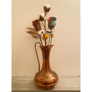 アンティーク ビンテージ 40s フランス 製 銅 ポット 花瓶