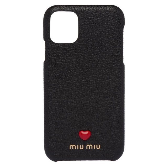 レア♡iPhone11 ケース　miumiu  新品　ブラック　ミュウミュウ8cm品番5ZH114