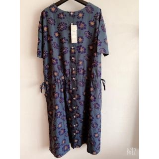 サンバレー(SUNVALLEY)の新品未使用‼️ #SUN  VALLEY 夏用 #ワンピースM ゆったり 麻混(ロングワンピース/マキシワンピース)