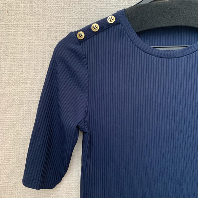 ZARA(ザラ)の【ZARA ザラ】カットソー ネイビー 【サイズS】 レディースのトップス(Tシャツ(半袖/袖なし))の商品写真