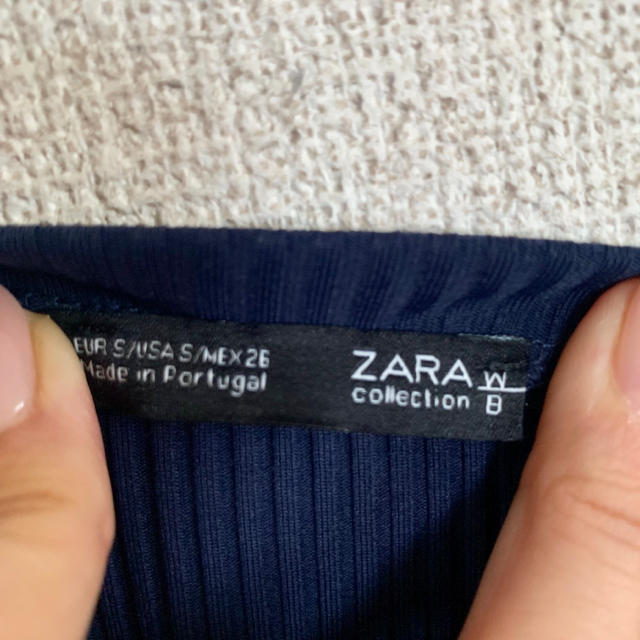 ZARA(ザラ)の【ZARA ザラ】カットソー ネイビー 【サイズS】 レディースのトップス(Tシャツ(半袖/袖なし))の商品写真
