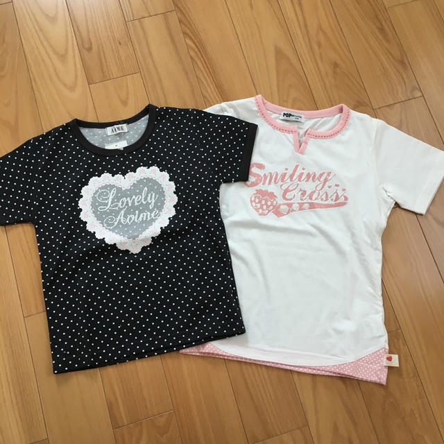 半袖T 2枚セット　130センチ キッズ/ベビー/マタニティのキッズ服女の子用(90cm~)(Tシャツ/カットソー)の商品写真