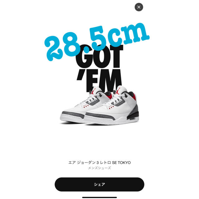 NIKE(ナイキ)のNIKE AIR JORDAN 3 SE DENIM TOKYO 28.5cm メンズの靴/シューズ(スニーカー)の商品写真