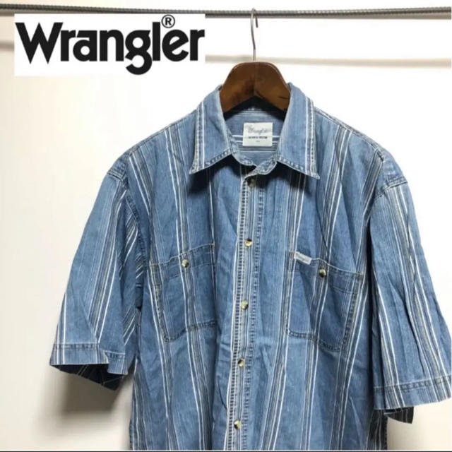 Wrangler ラングラー 総柄 ダンガリー ストライプ シャツ