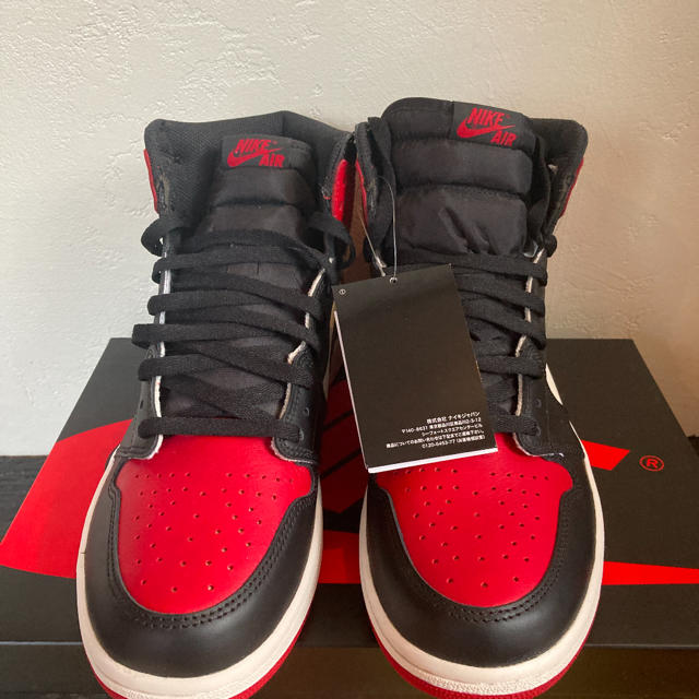 nike air jordan 1 bred toe 新品未使用靴/シューズ