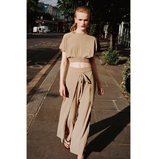 ザラ(ZARA)の新品タグ ZARA パレオスタイルパンツ ワイドパンツ フレアパンツ(カジュアルパンツ)