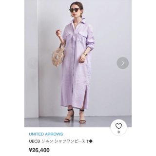 ユナイテッドアローズ(UNITED ARROWS)のUBCB リネンシャツワンピース　38(ロングワンピース/マキシワンピース)