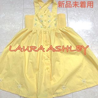 ローラアシュレイ(LAURA ASHLEY)のレア【未着用】綺麗な黄色ローラアシュレイ サンドレス３years・元気な夏色(ワンピース)