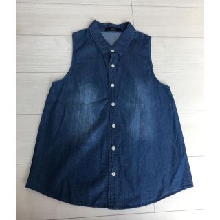 アズールバイマウジー(AZUL by moussy)のAZUL 袖なしデニムシャツ(シャツ/ブラウス(半袖/袖なし))