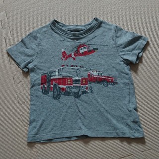 ベビーギャップ(babyGAP)の消防車 グレーTシャツ(Tシャツ/カットソー)