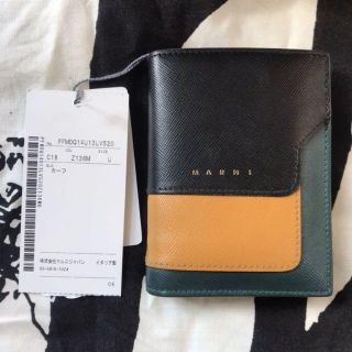 マルニ(Marni)のMARNI マルニ カーフスキン バイカラー ミニウォレット 財布 グリーン イ(財布)