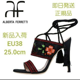 アルベルタフェレッティ(ALBERTA FERRETTI)の【新品】ALBERTA FERATTI 花柄刺繍サンダル　25.0cm(サンダル)