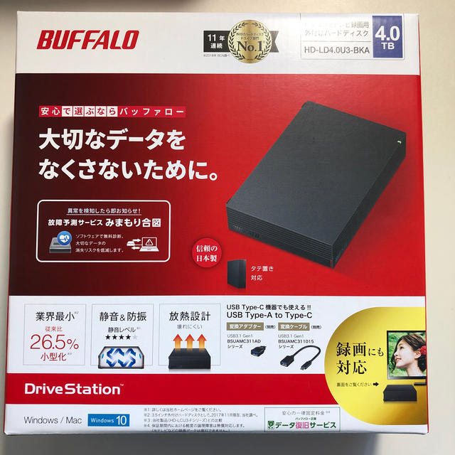 【新品未開封】HD-LD4.0U3-BKA バッファロー USB3.1