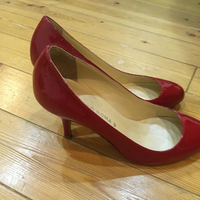 最終価格！corso Rome 9 パンプス　red  22.5cmくらい レディースの靴/シューズ(ハイヒール/パンプス)の商品写真