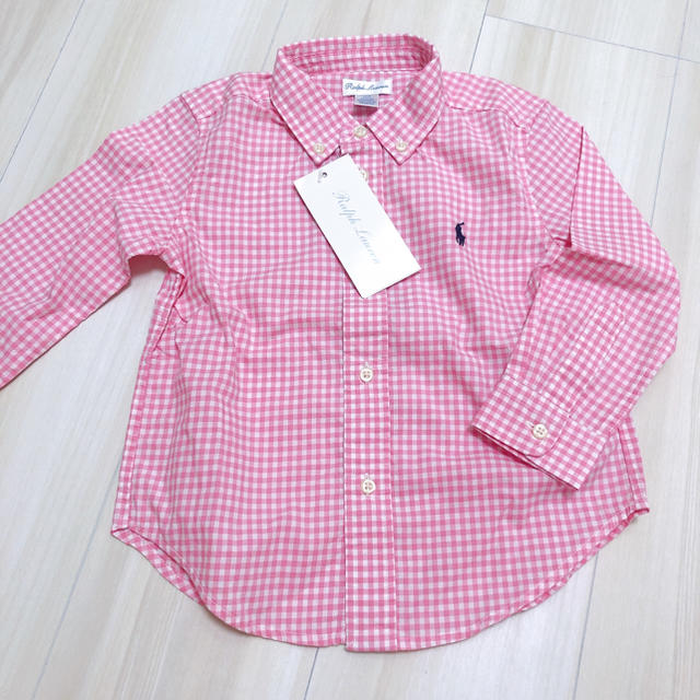 Ralph Lauren(ラルフローレン)の【aakh様】ラルフローレン  ピンクチェックシャツ　24m 90cm キッズ/ベビー/マタニティのキッズ服男の子用(90cm~)(ブラウス)の商品写真