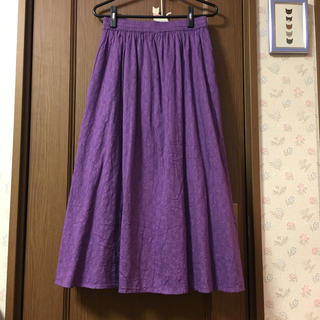テチチ(Techichi)のパープルカラーのジャガード柄スカート(ロングスカート)