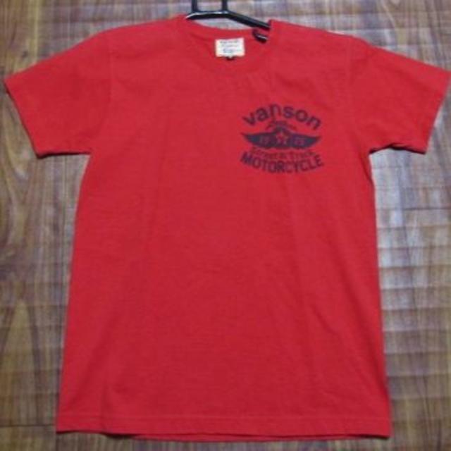 VANSON(バンソン)の未使用バンソンVANSON両面プリント半袖Tシャツ★レッド★S メンズのトップス(Tシャツ/カットソー(半袖/袖なし))の商品写真
